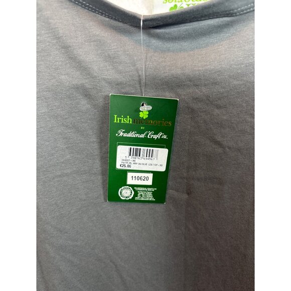 Irish Memories Grey Graphic 3/4 Sleeve Shirt Featuring Harp Design - Picture 11 of 11